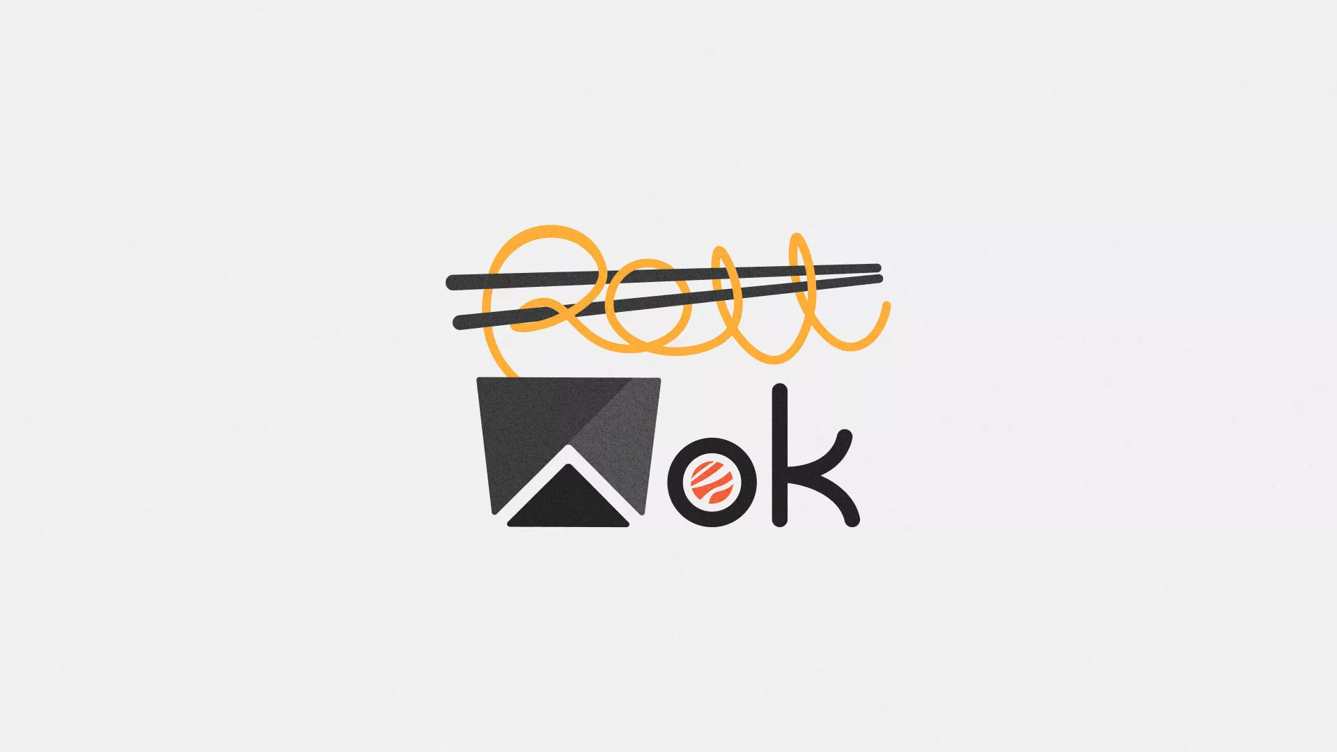 Разработка логотипа суши-бара «Roll Wok Club» в Богдановиче