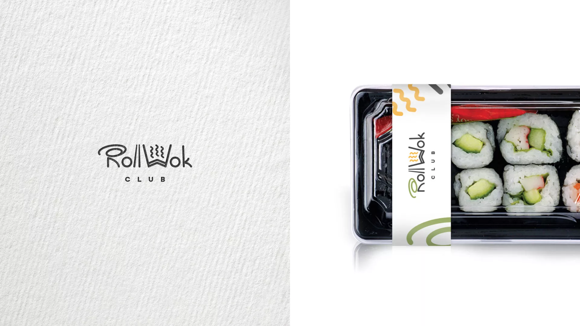 Разработка наклеек для суши-бара «Roll Wok Club» в Богдановиче